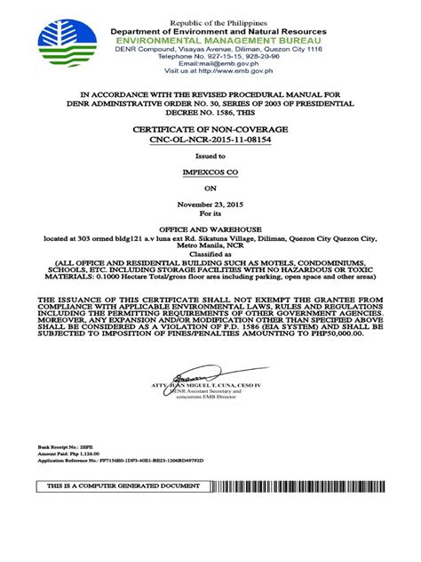 cnc for denr|CNC – Certificate of Non.